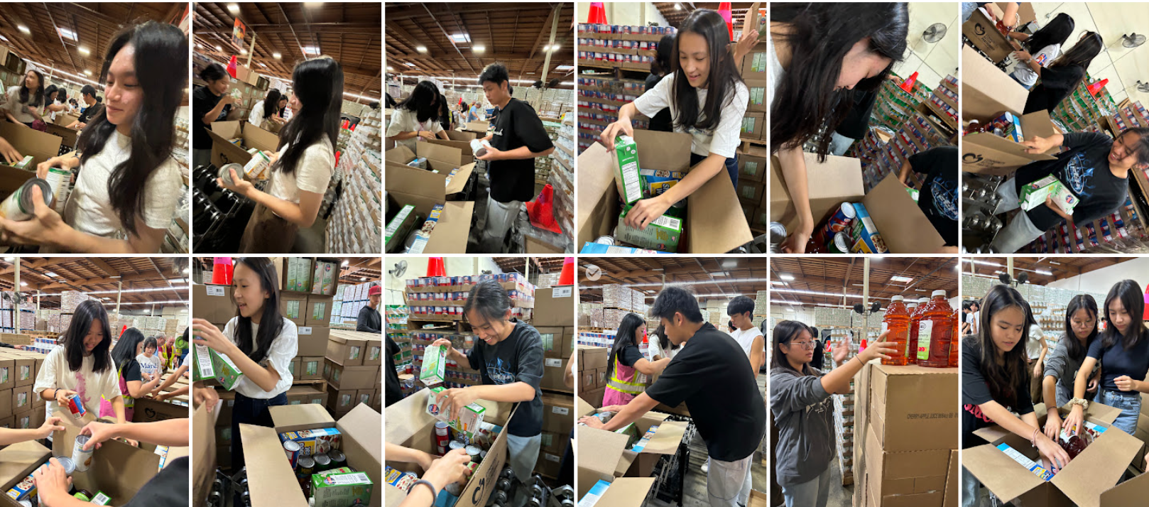 food bank packing