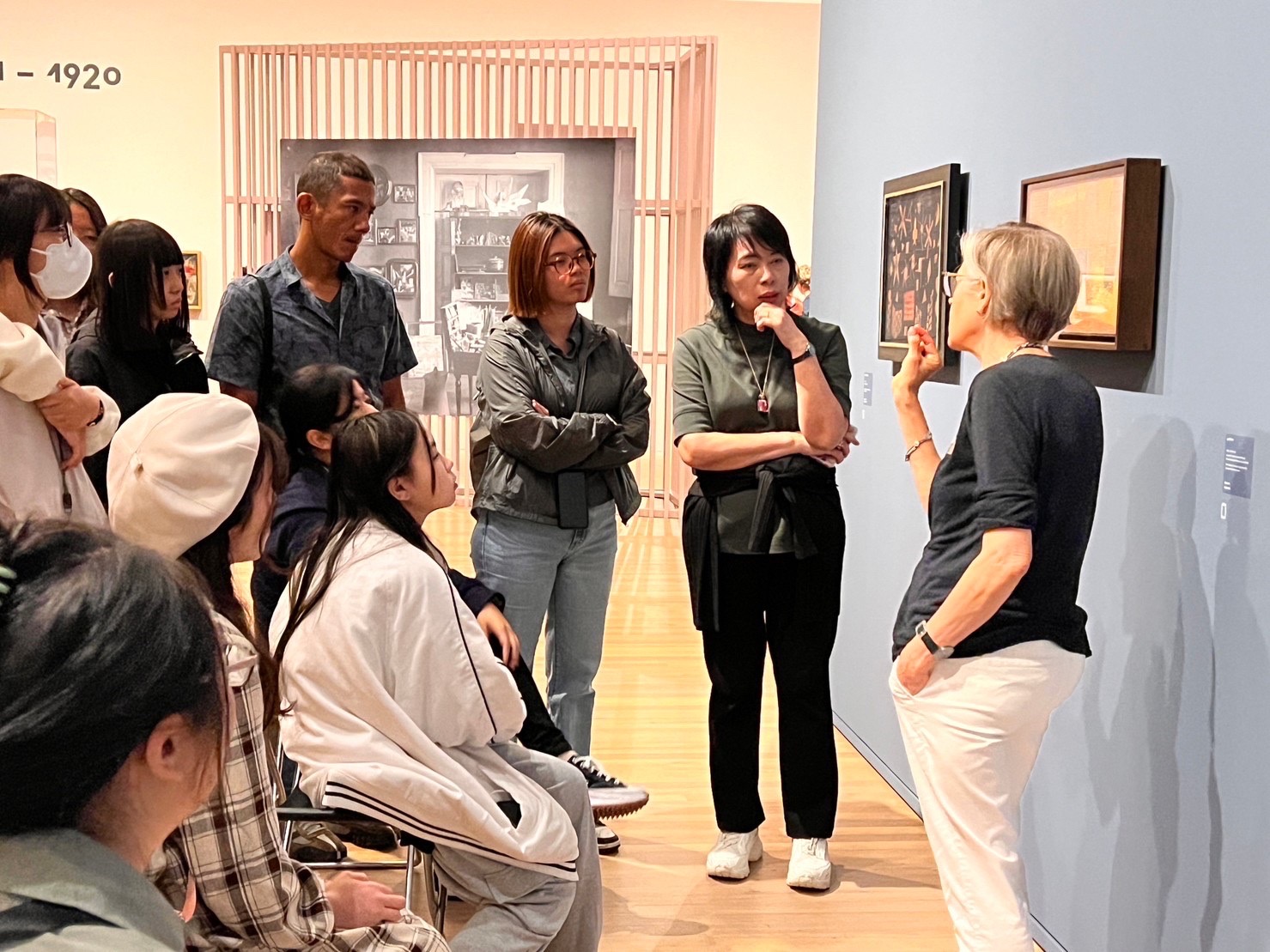 The tour guide at the Paul Klee Center helped students understand the evolution and significance of the artist's work through his growth story at different stages.